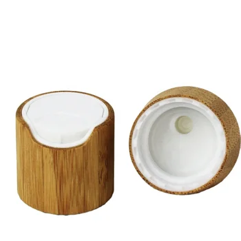 Оптовая продажа Косметической упаковки Nature Bamboo Disc Cap 20/410 24/410 Пластиковая бутылка с бамбуковой крышкой, Бамбуковая пластиковая крышка