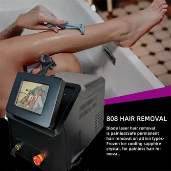 Профессиональная машина для удаления волос с диодным лазером с тройной длиной волны, Постоянное Безболезненное Охлаждение, Удаление тела для лица