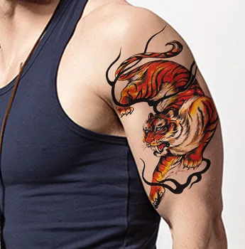 Наклейки с татуировкой в виде цветка на руке, Татуировка, Сексуальный Карп, Гуань Гун, Красота, Татуировка в виде цветка на руке, для мужчин и женщин, Временная Забавная наклейка с татуировкой