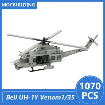 Bell UH-1Y Venom 1/35 Масштабная Модель Moc Строительные Блоки Diy Сборка Кирпичей Военные Развивающие Детские Игрушки Детские Подарки 1070 шт