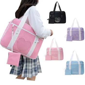 Японская сумка JK На плечо, легкая Повседневная сумка для багажа в стиле Лолиты для Девочек, Большая Вместительная сумка-тоут, Модная студенческая Оксфордская школьная сумка