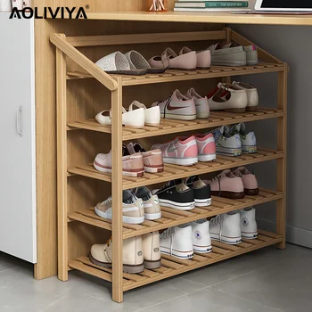 AOLIVIYA Стеллаж для обуви в спальне Студенческого общежития, Складной Стол для хранения, Деревянный Стеллаж для хранения, шкаф для спортивной обуви