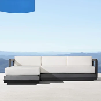 Скандинавский уличный диван из алюминиевого сплава, комбинация для гостиной, одноместный современный водонепроницаемый внутренний двор виллы, простая открытая терраса