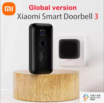 Глобальная версия Xiaomi Smart Doorbell 3 180 ° Большой обзор поля 2K Ultra HD Разрешение AI Распознавание Гуманоидов Удаленный просмотр в реальном времени