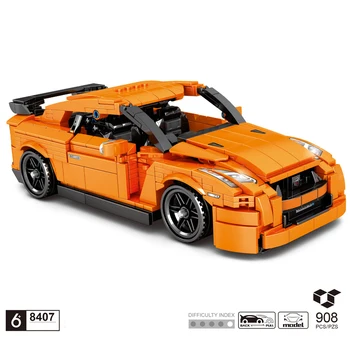Технический масштаб 1:18 Япония Nissans Super Sport Car Gtr R35 Строительный Блок Модель Откидного Транспортного Средства Коллекция игрушек из Кирпичей Для Подарка