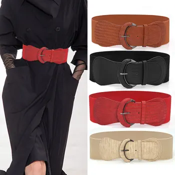 Пояс большого размера, широкие широкие пояса, корсетные ремни для женщин, модное пальто, модный эластичный дизайнерский высококачественный черный женский пояс