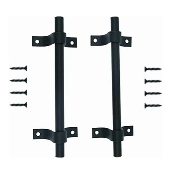 LWZH черный набор ручек для раздвижных дверей сарая, железные ворота, дверная ручка шкафа, 2/4 упаковки с винтами