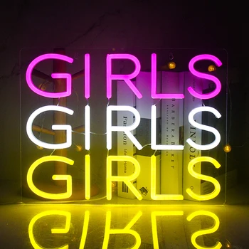 Wanxing Girls, 3 цветных светодиодных неоновых вывески, USB для вечеринки, бара, клуба, ресторана, Настенных неоновых огней, Свадебного Рождественского декора