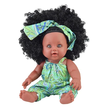 Китайская Фабрика Реалистичных 12-дюймовых афроамериканских черных кукол-младенцев С вьющимися волосами Для Детей
