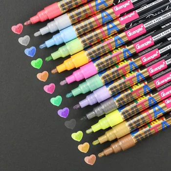 Металл флэш-краска маркеры Сделай сам альбом открытки маркеры набор роспись граффити рук ручка цветные ручки краски маркер набор