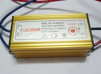 5шт 10 Вт IP65 Водонепроницаемый светодиодный драйвер постоянного тока AC85-285V до DC7V ~ 12V 900mA для светодиода высокой мощности 10 Вт