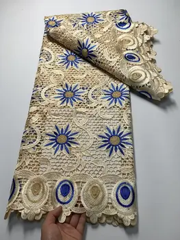 Африканская Гипюровая Кружевная ткань 2023 Высококачественная французская Водорастворимая Кружевная ткань Для нигерийского свадебного платья Sew DF23033