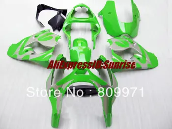 Изготовленный на заказ серебристо-зеленый комплект обтекателей для KAWASAKI Ninja ZX9R 00 01 ZX-9R ZX 9R 2000 2001 ABS Комплект мотоциклетных обтекателей + подарки