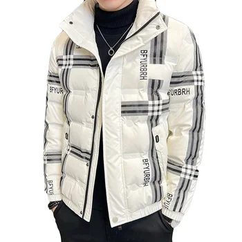 Мужская короткая пуховая куртка, Зимний Новый Утолщенный тренд с лацканами, Легкий Повседневный модный бренд, Теплые ветрозащитные пальто, мужские