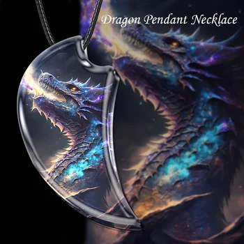 Модное и креативное ожерелье с подвеской из смолы в виде животного дракона, аксессуары для украшения подарков на праздничную вечеринку