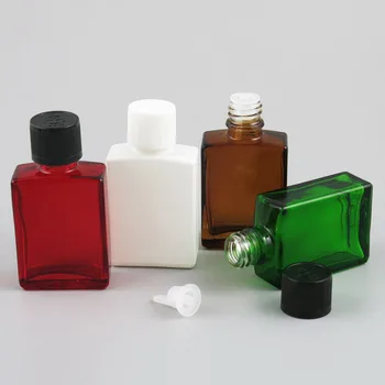 10x30 мл Эфирного масла для Путешествий, Портативное цветное стекло с черно-белой пластиковой крышкой для пипетки для жидких реагентов, контейнер для бутылок