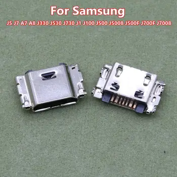 10-100 шт Разъем Micro USB для мобильной зарядки Samsung J5 J7 A7 A8 J330 J530 J730 J730 J1 J100 J500 J5008 J500F J700F J7008