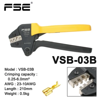 VSB-03B Неизолированные язычки и розетки обжимные инструменты электрические плоскогубцы высокоточный фирменный зажим 0,5-6мм2 20-10AWG