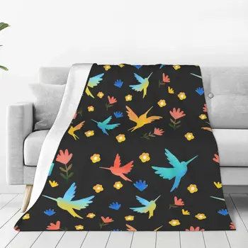 Одеяло с цветами и птицами, Ультрамягкое Уютное Декоративное Фланелевое одеяло с цветущими цветами, Всесезонное Для дома, дивана, кровати, стула, путешествий