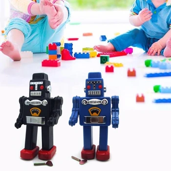 Заводной робот-игрушка Винтажная жестяная заводная игрушка Забавная ходячая игрушка для малыша