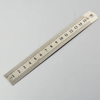 Новая измерительная двусторонняя линейка из нержавеющей Стали Линейки 15 см 6 дюймов Прямой инструмент