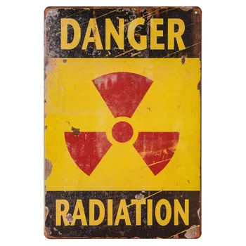 Знак опасности-Военная винтажная жестяная табличка с радиационной опасностью союзников -Забавные вывески на открытом воздухе