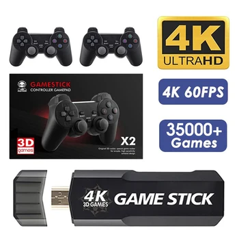 Игровая консоль Game Stick GD10 4K 35000 + 64G Игр Портативные игры с двойным контроллером 47 симуляторов для ретро игровых консолей