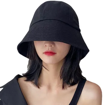 Модные Весенние женские Хлопчатобумажные шляпы-ведра, Женская Летняя Панама, Солнцезащитная кепка Рыбака, Уличная Пляжная Солнцезащитная кепка для женщин
