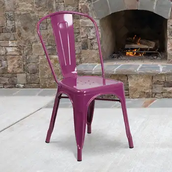 Складываемый стул из фиолетового металла коммерческого качества для мебели Flash для помещений и улицы