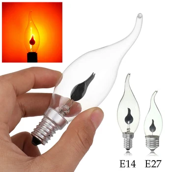 Освещение лампочки с имитацией пламени E27/E14, Винтажная свеча, эффект пламени, мерцающая свеча, энергосберегающая лампа