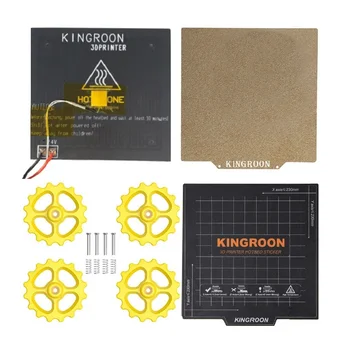 KingRoon 1set 24V Heatbed Парник с кабелями длиной 50 см, магнитным листом или пластинами PEI и выравнивающими гайками для 3D-принтеров KP3S