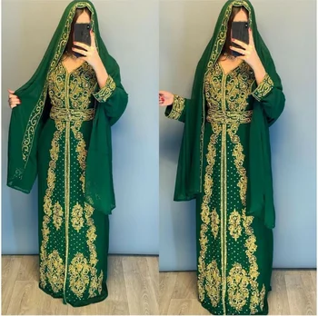 Женское платье Исламский Марокканский Дубай Свадебный Кафтан Праздничная одежда Платье В этническом стиле Платье 56 Дюймов