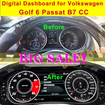 Цифровая панель приборной панели Виртуальная комбинация приборов ЖК-спидометр кабины для Volkswagen VW Golf 6 Passat B6 B7 CC Scirocco
