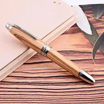перьевая ручка ручной работы majohn M1000 из оливкового дерева № 35 с заклепками и жемчугом, Офисные школьные принадлежности, Канцелярская ручка для письма