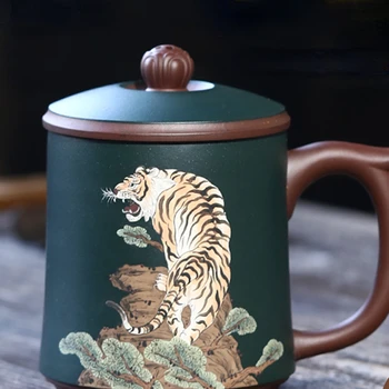 Мужская высококачественная чайная чашка с фиолетовым песком tiger Yixing cover cup для старейшин и лидеров, набор подарочных коробок высокого класса с фильтрующим вкладышем