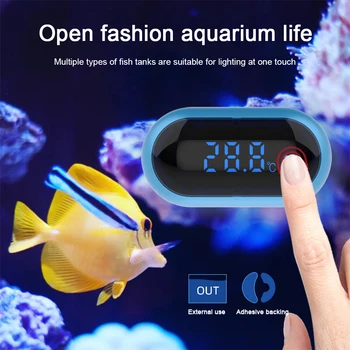 Мини-аквариумный термометр высокой точности, сенсорный цифровой термометр, самоклеящаяся коробка для домашних животных, Светодиодный электронный термометр для аквариума