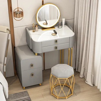 Роскошный Туалетный Столик на Золотых Ножках Для Хранения, Многофункциональный Современный Туалетный Столик, Шкаф Nordic Tocador Maquillaje, Мебель Для Дома