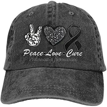 Кепка для борьбы с меланомой Peace Loves Cure, Женская бейсболка, Подарочные Ковбойские шляпы, Джинсовая кепка Four Seasons, мужская кепка, повседневная, один размер