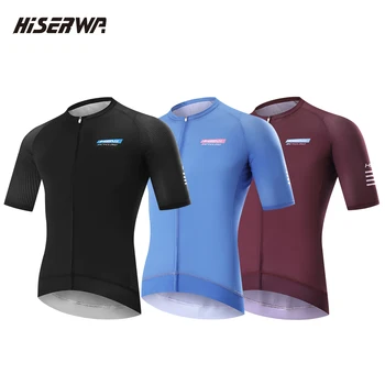 HISERWA, Высококачественная Велосипедная майка Pro Team Racing, рубашка Mtb, Дорожная Велосипедная одежда, Быстросохнущая, Дышащая Сетка, Велосипед с коротким рукавом