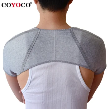Поддержка спины из бамбукового угля COYOCO, Плечевая защита, Бандажи, удерживающие осанку, спортивные травмы, серые накладки, сохраняющие тепло