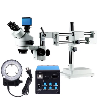 Двойная подставка для стрелы, Тринокулярный стереомикроскоп, объектив для камеры телефона, микроскоп leican, цифровой USB-микроскоп microscopio trinocular