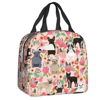 Изготовленная на заказ сумка для ланча с собакой французского бульдога, женская сумка-холодильник, теплая изолированная коробка для ланча для студентов, школьные термосумки, сумка для ланча