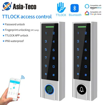 Zine-Alloy IP66 Водонепроницаемое приложение Smart TTlock Bluetooth для контроля доступа по отпечаткам пальцев или Звонку, Открывалка для клавиатуры, Считыватель, Система Дверного Замка