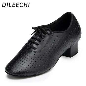 Бренд DILEECHI/ женские туфли для латиноамериканских танцев из воловьей кожи, обувь для бальных танцев, обувь для учителей, черная обувь из натуральной кожи