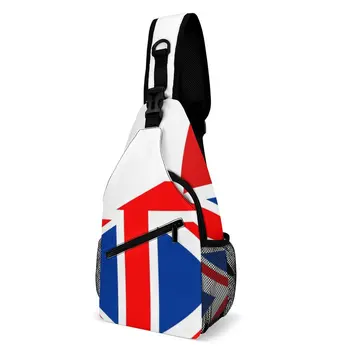 Прочный Уютный рюкзак с Флагом Великобритании и Франции, нагрудная сумка из саржи с принтом, Графическая Винтажная сумка для пикников