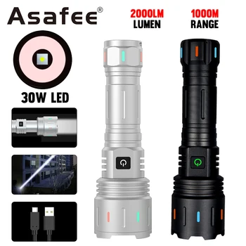 Asafee JF023 Светодиодный фонарик Лазерный ручной фонарик 5800LM Handlight IPX5 Водонепроницаемый USB Перезаряжаемый Светильник для наружного освещения Флуоресценция