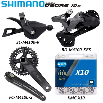 SHIMANO Deore M4100 Groupset для горного Велосипеда 2X10 Speed FC-M4100-2 Коленчатый Вал KMC X10 Цепь M4120 Задний Переключатель Передач Запчасти Для Велосипеда