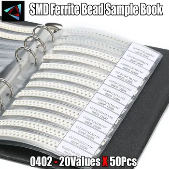 Книга образцов ферритовых шариков 0402 20 значений X 50шт SMD магнитный ламинированный лист магнитные бусины книга образцов набор образцов