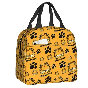 Женская сумка для ланча с мультяшным рисунком Garfields, портативный термоохладитель, ланч-бокс для пляжного кемпинга и путешествий
