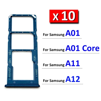 10 шт./лот, Оригинальная новинка Для Samsung Galaxy A01 Core A11 A12, слот для двух SIM-карт, держатель лотка для SD-карт, адаптер